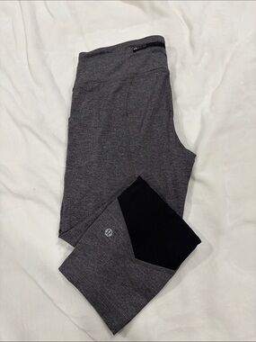 lululemon heather gray and black leggings